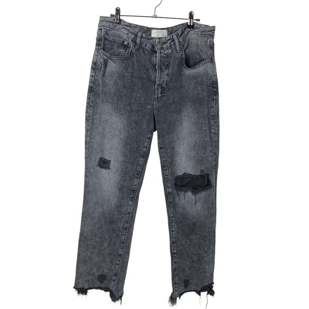We The Free Maggie Crop‎ Jeans Size 29 Grey Grunge Goth Indie Sleeze